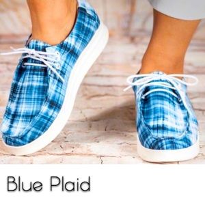 Bruh-1 blue plaid sneaker
